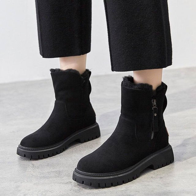 Warm Lined Women's Winter Boots - Isabella Comfy Boot-Black-3.0-Nora Luxe