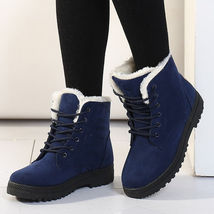 Warm Lined Women's Winter Boots with Laces - Eliza Fur Boot-Black-3.0-Nora Luxe