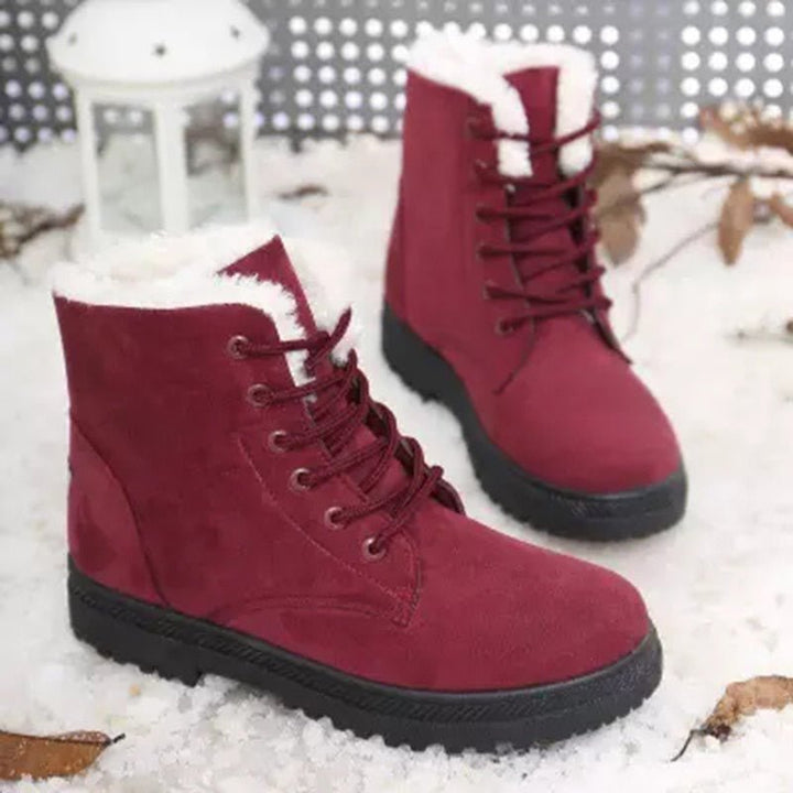 Warm Lined Women's Winter Boots with Laces - Eliza Fur Boot-Black-3.0-Nora Luxe