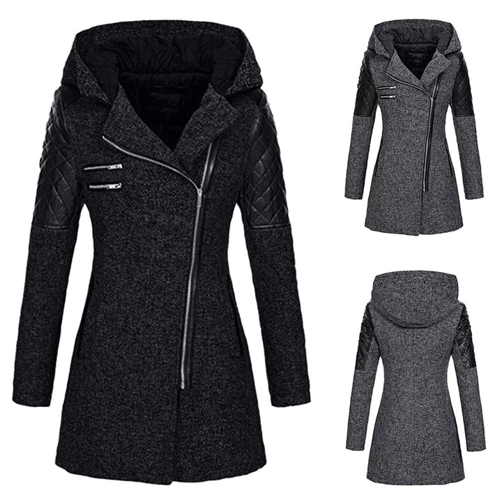 Warm Long Ladies Winter Coat - Aria-Dark Gray-S-Nora Luxe