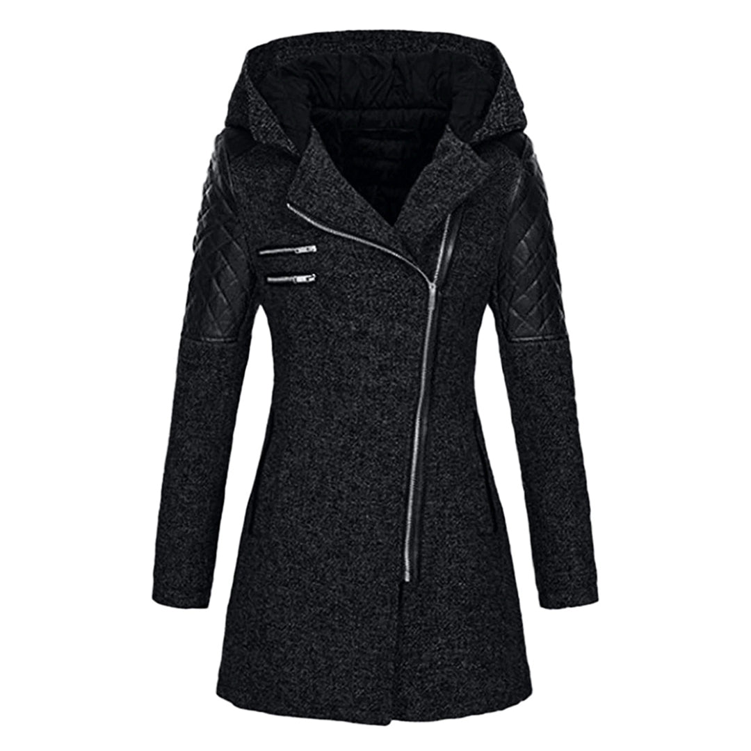 Warm Long Ladies Winter Coat - Aria-Dark Gray-S-Nora Luxe