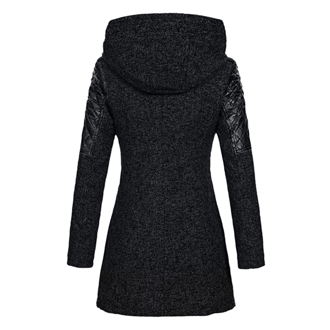 Warm Long Ladies Winter Coat - Aria-Dark Gray-S-Nora Luxe