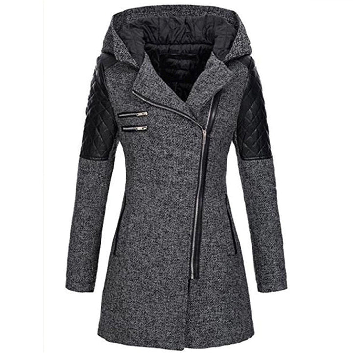 Warm Long Ladies Winter Coat - Aria-Dark Gray-S-Nora Luxe