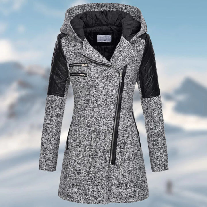 Warm Long Ladies Winter Coat - Aria-Gray-S-Nora Luxe