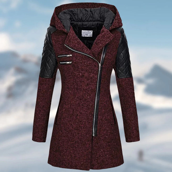 Warm Long Ladies Winter Coat - Aria-Red-S-Nora Luxe