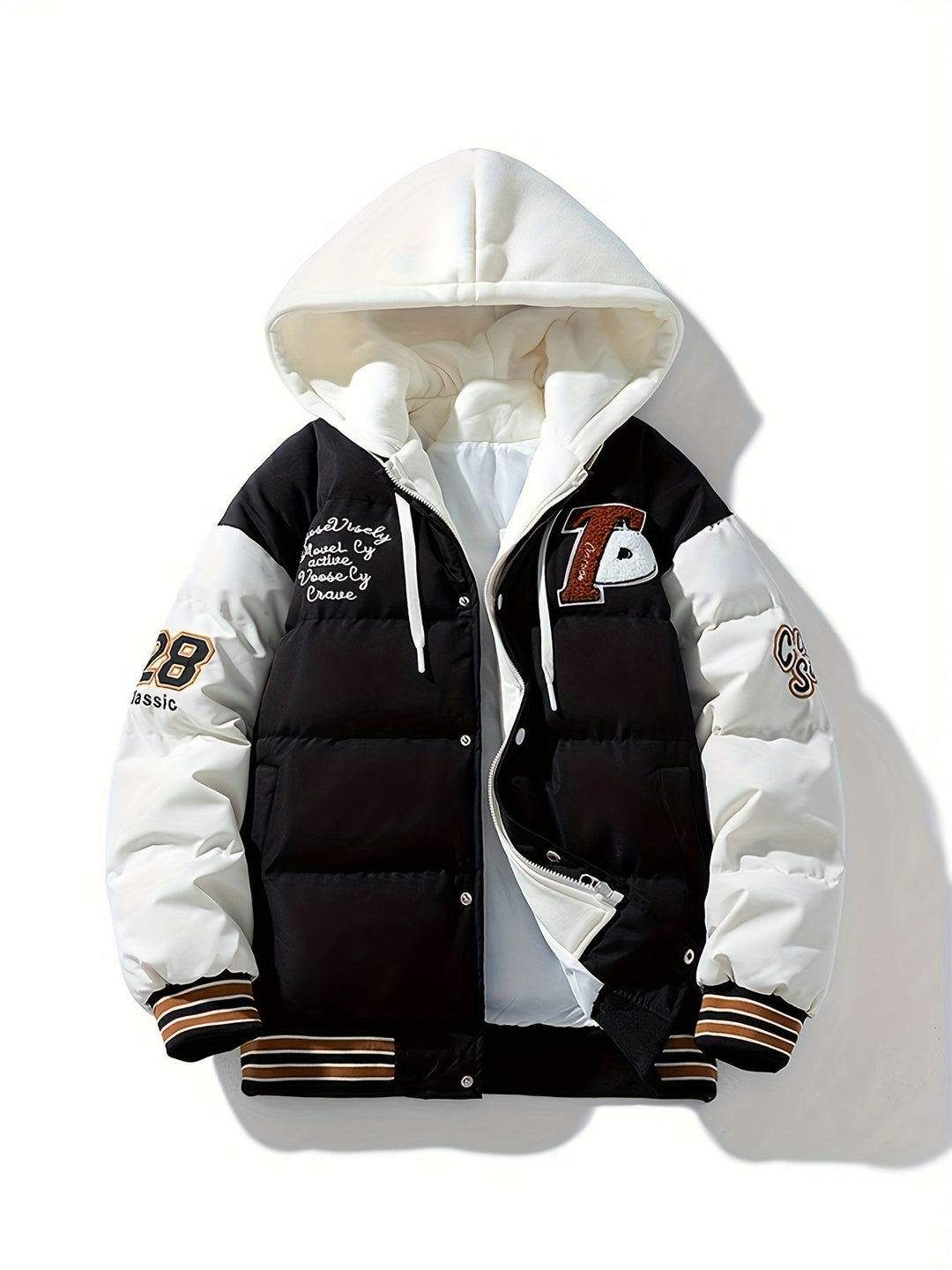 Warm Men's Puffer Jacket with Hood - Emmett-Black-XS-Nora Luxe