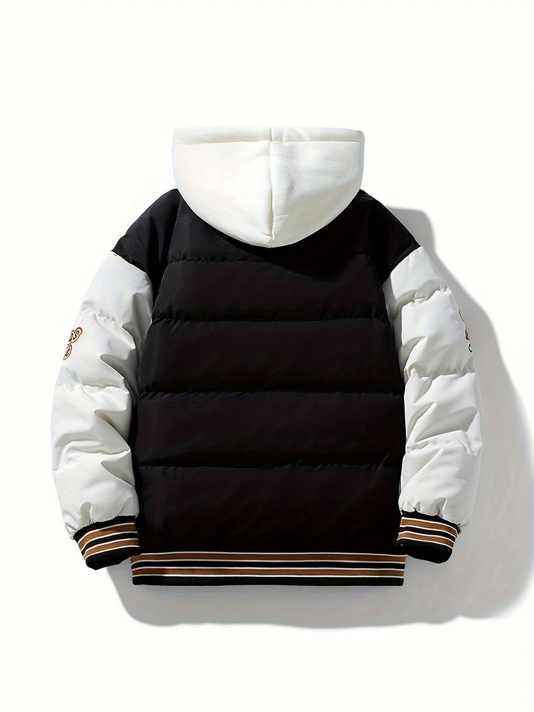 Warm Men's Puffer Jacket with Hood - Emmett-Dark brown-XS-Nora Luxe