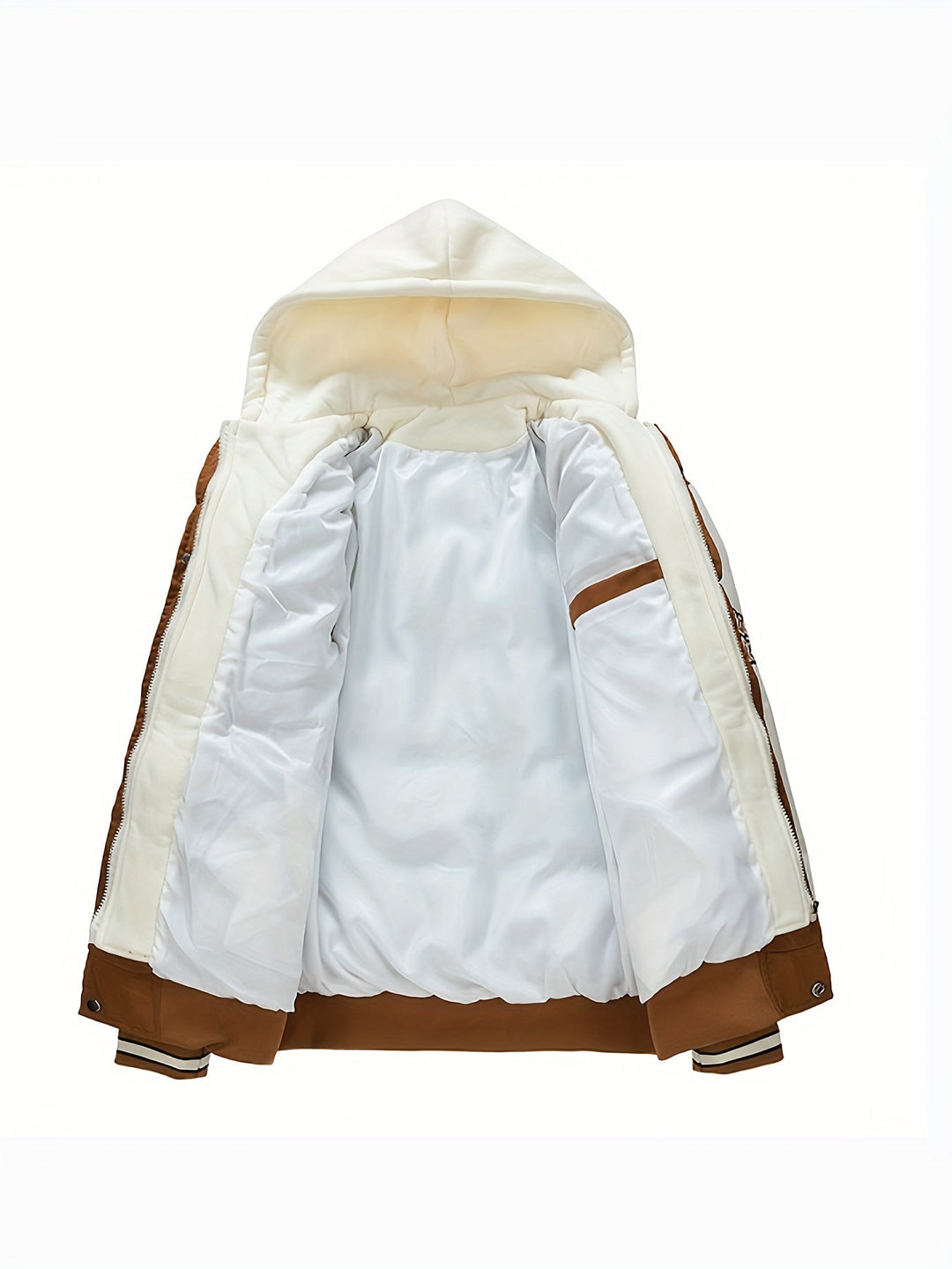 Warm Men's Puffer Jacket with Hood - Emmett-Dark brown-XS-Nora Luxe
