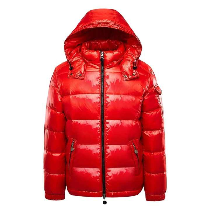 Warm Men's Puffer Winter Jacket - NordicGuard-Red-S-Nora Luxe