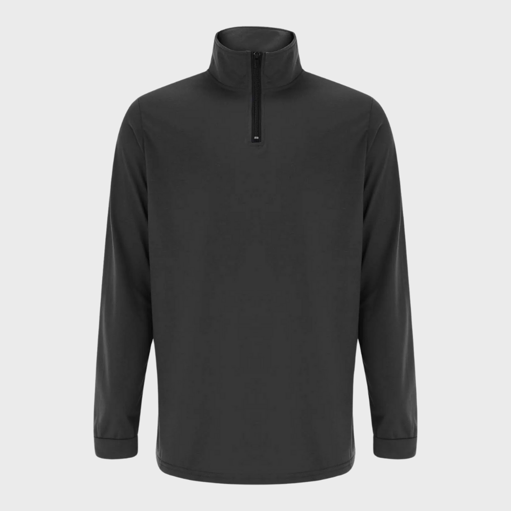 Warm Men's Sweater with Zip - Alvar-Black-S-Nora Luxe
