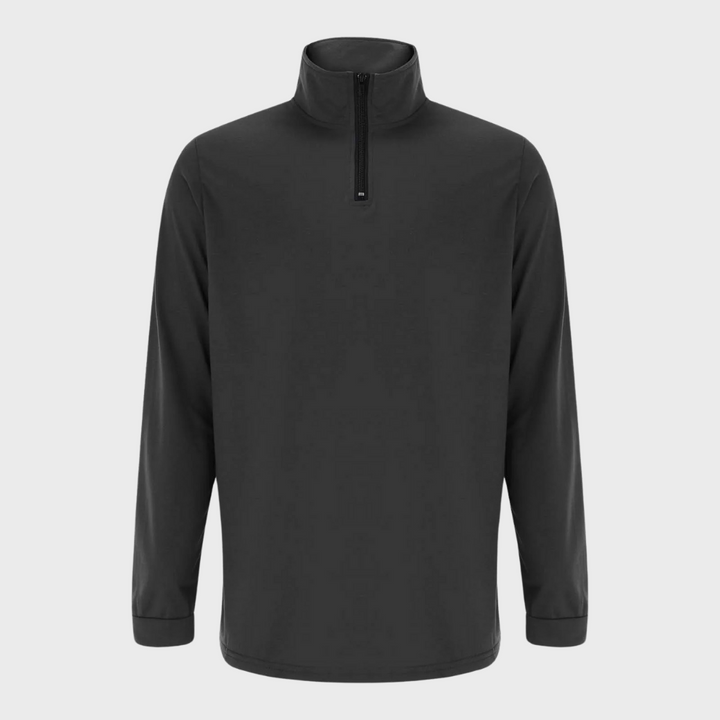 Warm Men's Sweater with Zip - Alvar-Black-S-Nora Luxe
