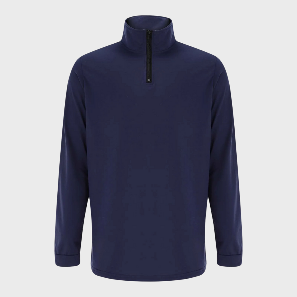Warm Men's Sweater with Zip - Alvar-Black-S-Nora Luxe