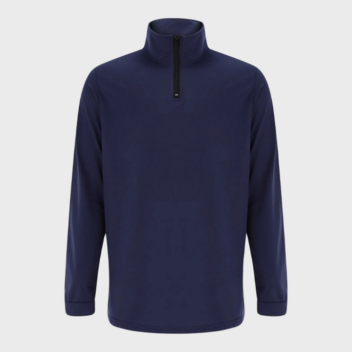 Warm Men's Sweater with Zip - Alvar-Black-S-Nora Luxe