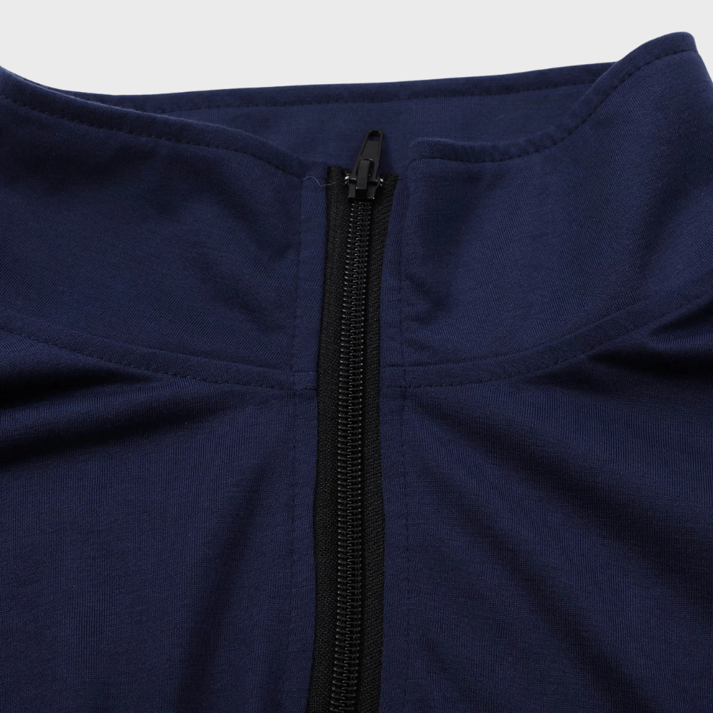 Warm Men's Sweater with Zip - Alvar-Black-S-Nora Luxe