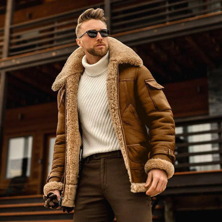 Warm Men's Winter Coat - Viktor-Brown-S-Nora Luxe
