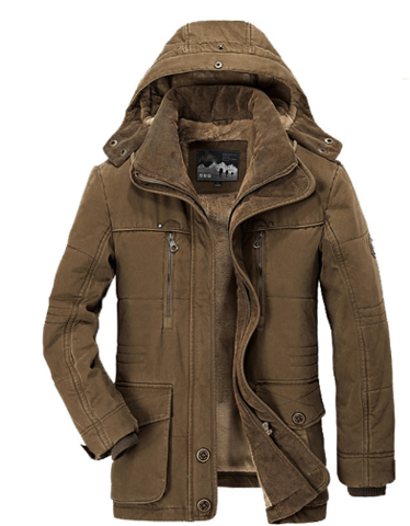 Warm Men's Winter Coat with Fleece - Everest-Coffee-M-Nora Luxe