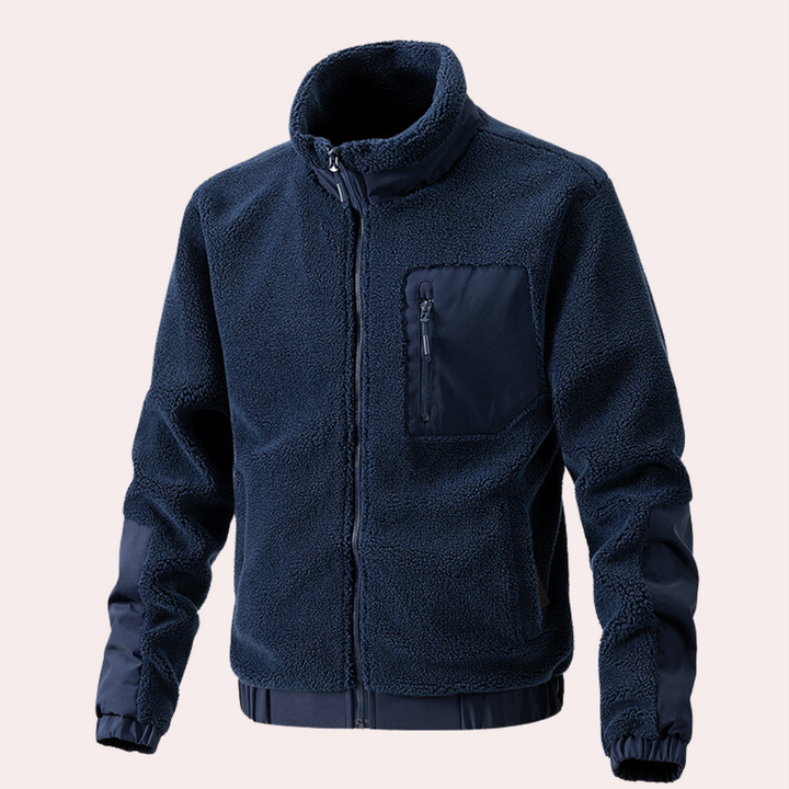 Warm Outdoor Jacket for Men - Ronan-Blue-S-Nora Luxe