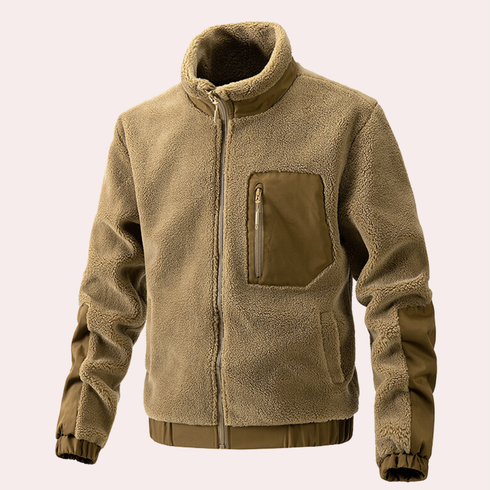 Warm Outdoor Jacket for Men - Ronan-Khaki-S-Nora Luxe
