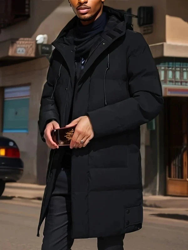 Warm Padded Long Coat - Milan-Black-S-Nora Luxe