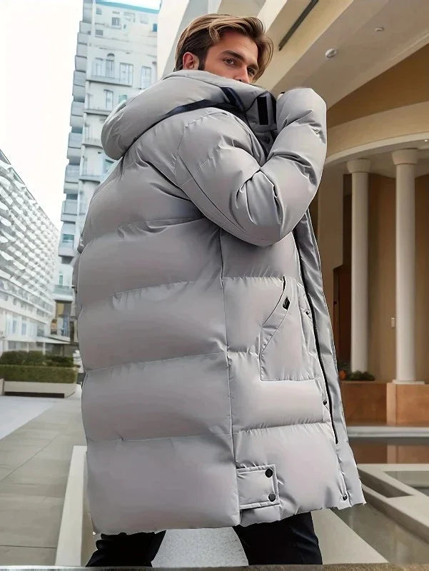 Warm Padded Long Coat - Milan-Black-S-Nora Luxe