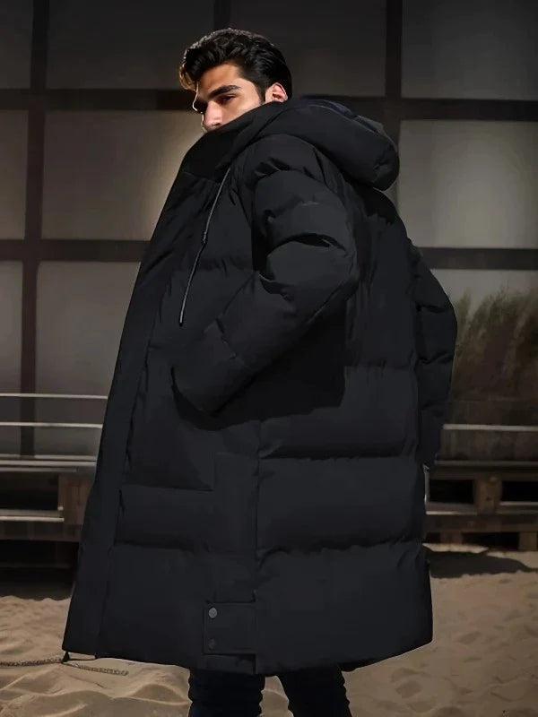 Warm Padded Long Coat - Milan-Black-S-Nora Luxe