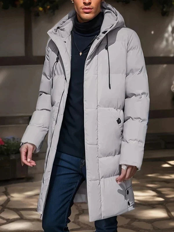 Warm Padded Long Coat - Milan-Gray-S-Nora Luxe