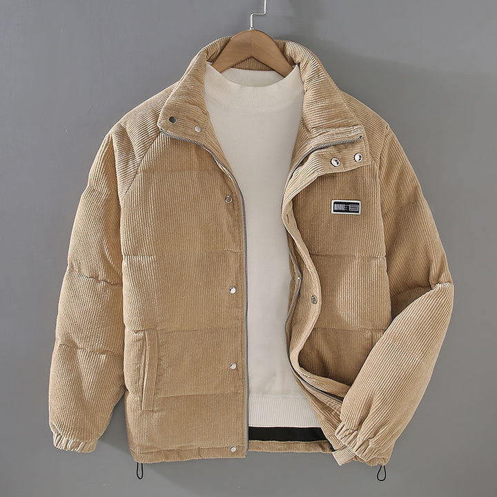 Warm Padded Men's Jacket - Everett-Khaki-S-Nora Luxe