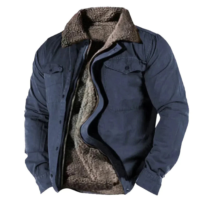 Warm Padded Men's Winter Jacket - Noah-Blue-M-Nora Luxe