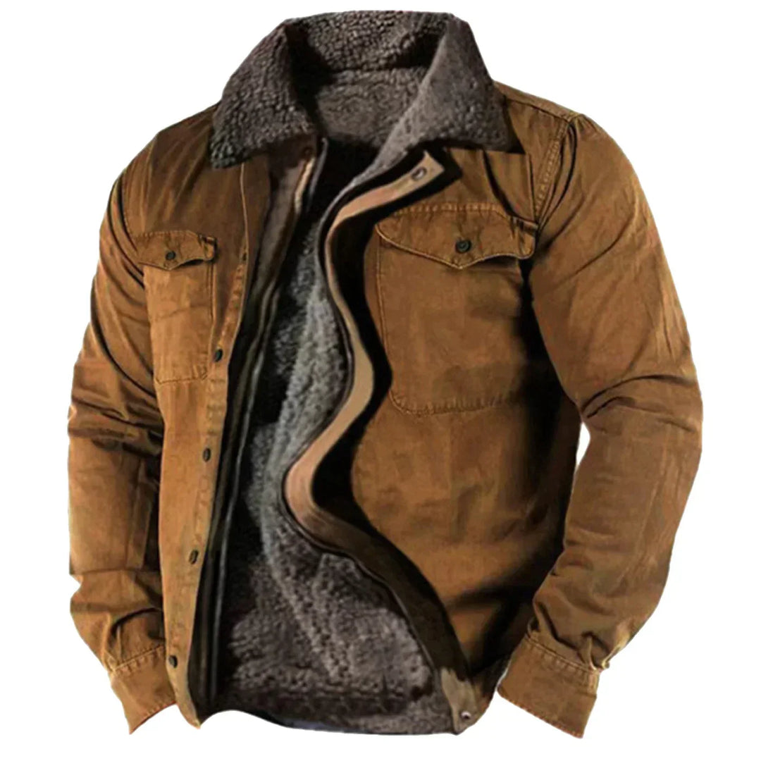 Warm Padded Men's Winter Jacket - Noah-Brown-M-Nora Luxe