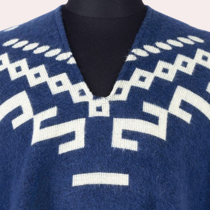 Warm Poncho for Men - Kael-Black-Nora Luxe
