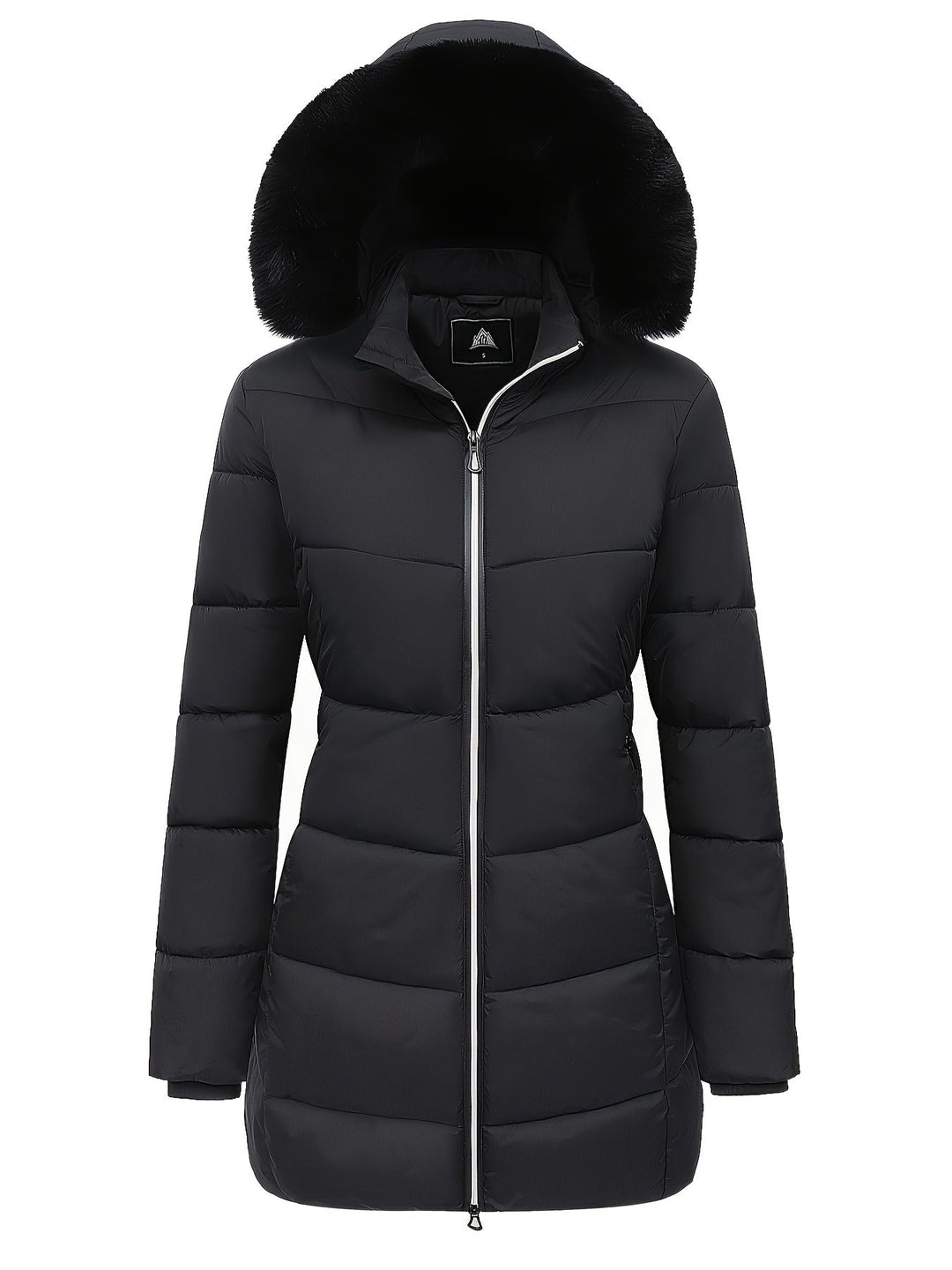 Warm Puffy Jacket with Stylish Details - Evelyne-Black-S-Nora Luxe