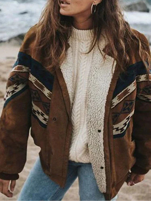 Warm Retro Plush Winter Coat - Daisy-Brown-S-Nora Luxe