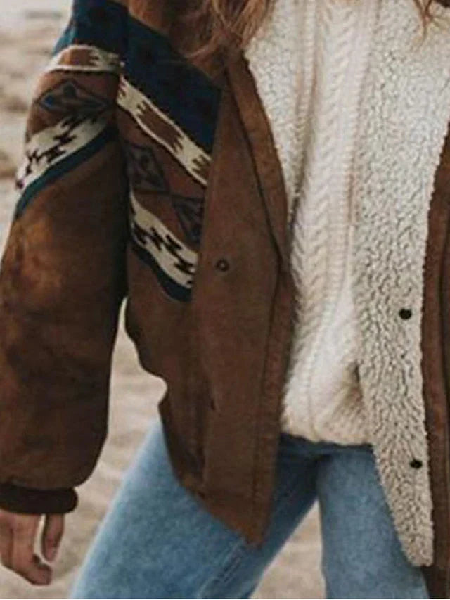 Warm Retro Plush Winter Coat - Daisy-Brown-S-Nora Luxe