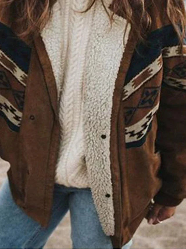 Warm Retro Plush Winter Coat - Daisy-Brown-S-Nora Luxe