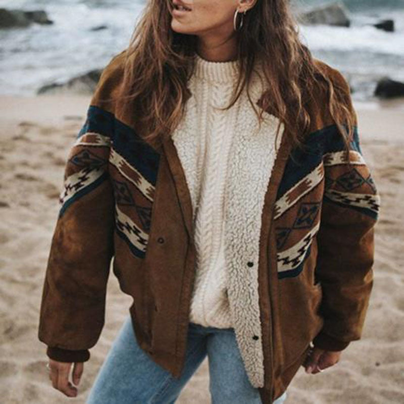 Warm Retro Plush Winter Coat - Daisy-Brown-S-Nora Luxe