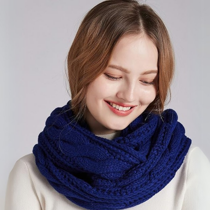Warm Ribbed Knitted Winter Scarf - Davina-Khaki-Nora Luxe