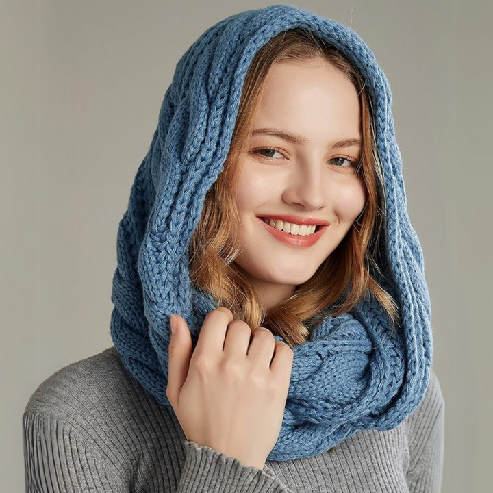 Warm Ribbed Knitted Winter Scarf - Davina-Khaki-Nora Luxe