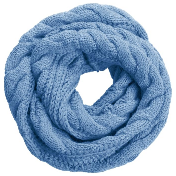 Warm Ribbed Knitted Winter Scarf - Davina-Light Blue-Nora Luxe