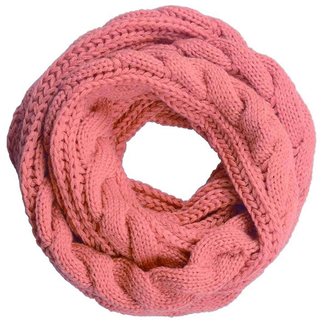 Warm Ribbed Knitted Winter Scarf - Davina-Pink-Nora Luxe