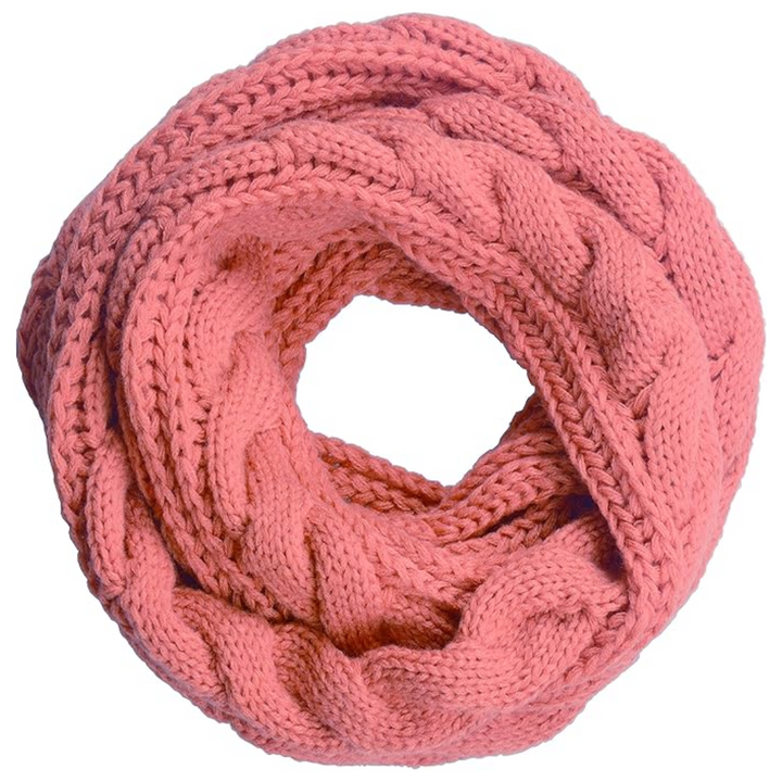 Warm Ribbed Knitted Winter Scarf - Davina-Pink-Nora Luxe