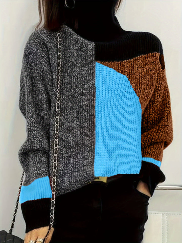 Warm Sweater with Collar - Lorena-Orange-S-Nora Luxe