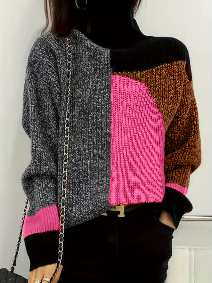 Warm Sweater with Collar - Lorena-Orange-S-Nora Luxe