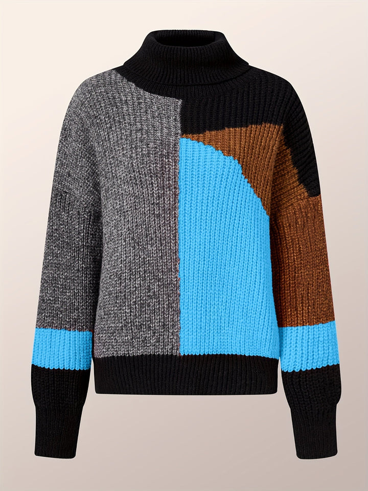 Warm Sweater with Collar - Lorena-Orange-S-Nora Luxe