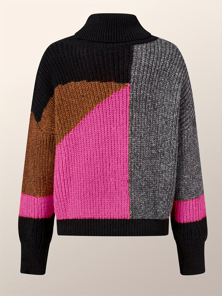 Warm Sweater with Collar - Lorena-Pink-S-Nora Luxe
