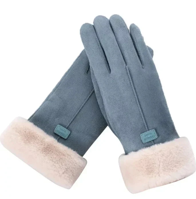 Warm Sweden Ladies' Gloves - VelvTouch-Blue-1-Nora Luxe
