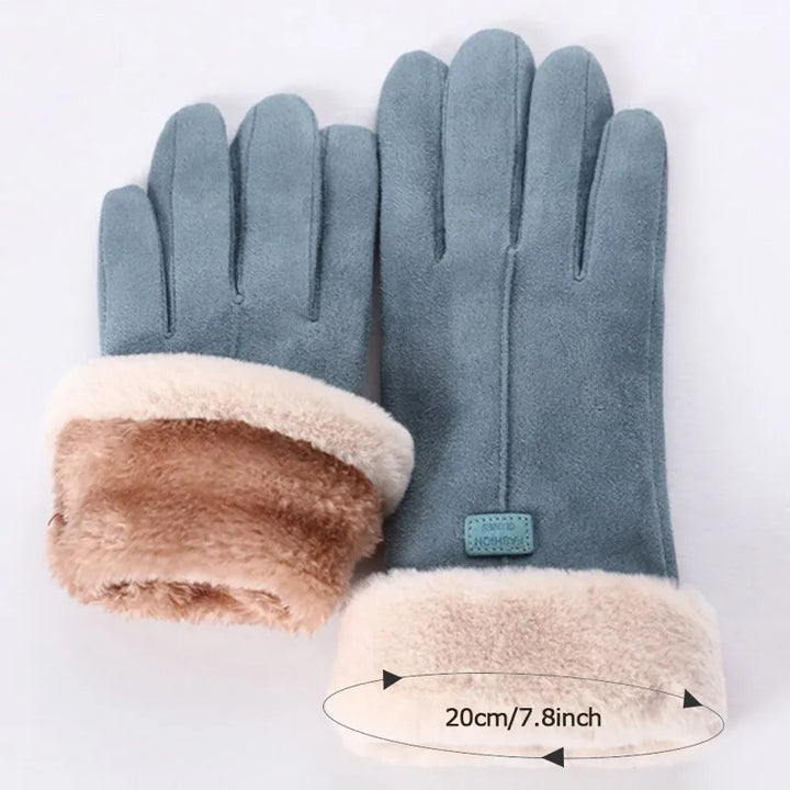 Warm Sweden Ladies' Gloves - VelvTouch-Blue-1-Nora Luxe