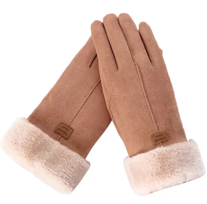 Warm Sweden Ladies' Gloves - VelvTouch-Brown-1-Nora Luxe