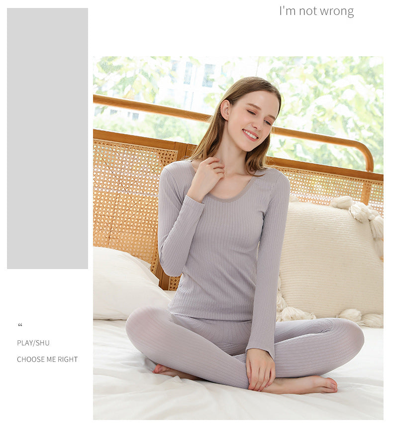 WARM THERMO UNDERGOING SET - SHAPING THERMAL CLOTHING FOR WOMEN-1 Set Silver-Nora Luxe