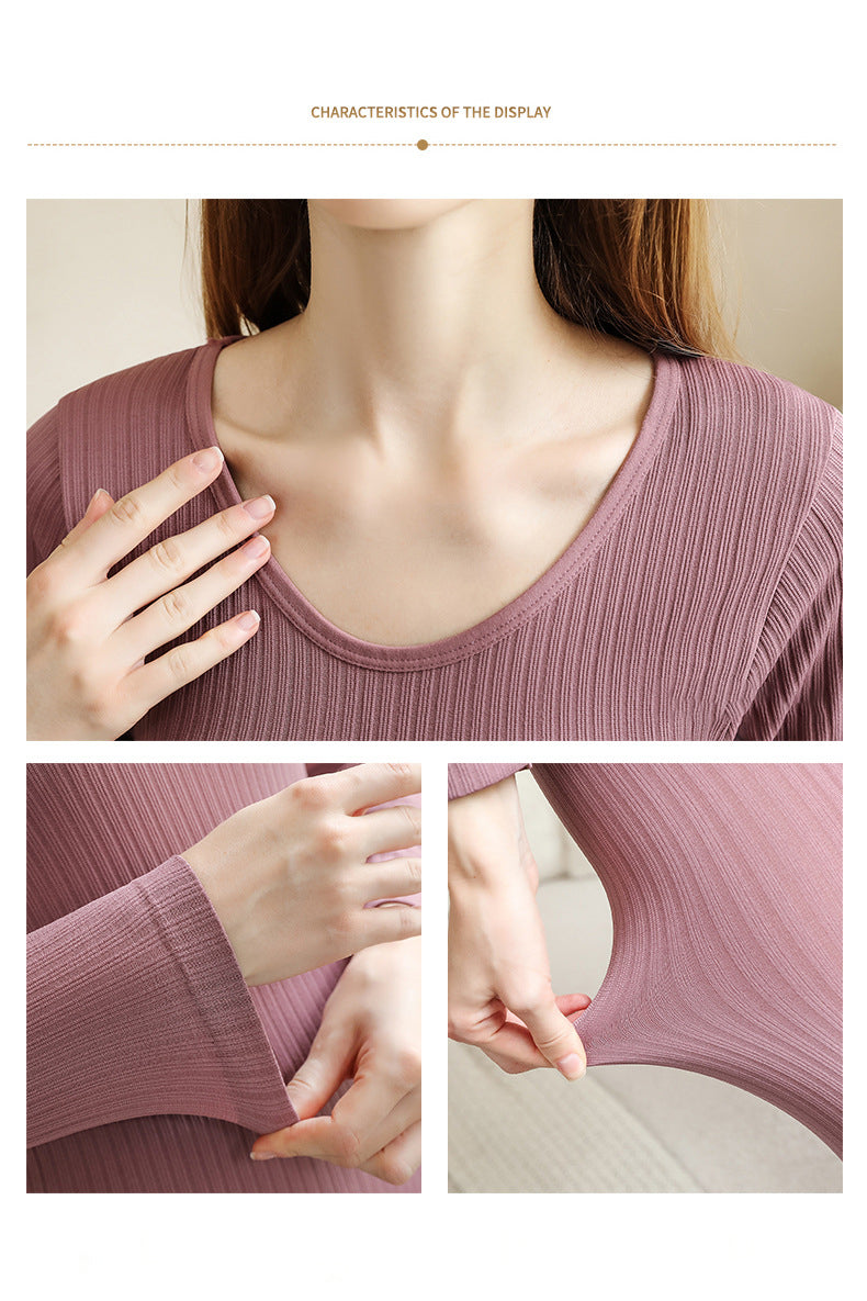 WARM THERMO UNDERGOING SET - SHAPING THERMAL CLOTHING FOR WOMEN-1 Set Silver-Nora Luxe