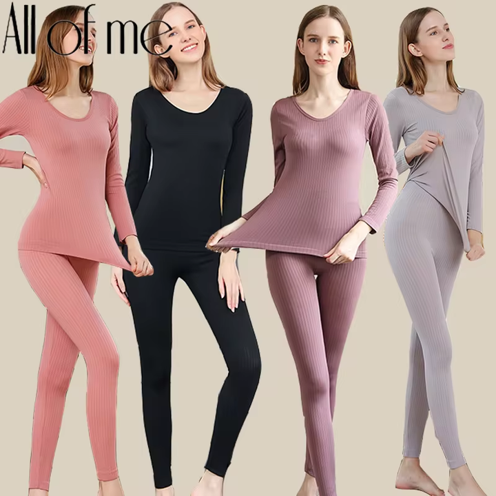 WARM THERMO UNDERGOING SET - SHAPING THERMAL CLOTHING FOR WOMEN-1 Set Silver-Nora Luxe